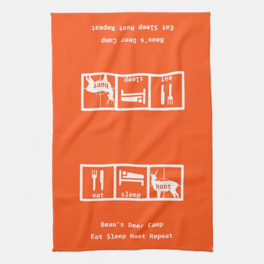 Essen Schlafenjagd Deer Camp Geschirrtuch (Vertikal)