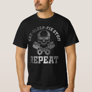 Essen Schlafkorrektur Wiederholung der lustigen Re T-Shirt