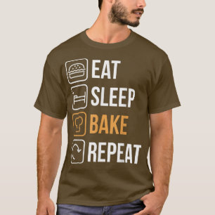 Essen Schlafkuchen Wiederholung Kochen Backbäcker T-Shirt