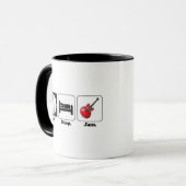 Essen Schlafmarmelade Gitarre Tasse (Vorderseite Links)