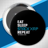 Essen Schlafstapel Funny XRP Crypto Zitat Meme Button