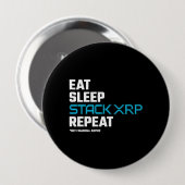 Essen Schlafstapel Funny XRP Crypto Zitat Meme Button (Vorne & Hinten)