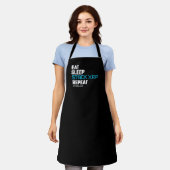 Essen Schlafstapel Funny XRP Crypto Zitat Meme Schürze (Getragen)