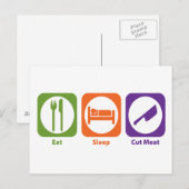 Essen Schlafstopfen Fleisch Postkarte (Vorne/Hinten)