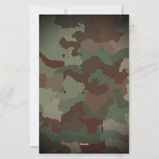 Essen Schlafsuche Jagd Camouflage Briefpapier (Rückseite)