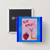 essen Sie Äpfel Knopf Button (Vorne & Hinten)