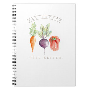 Essen Sie besser   gesundes Aquarell Veggies-  Notizblock
