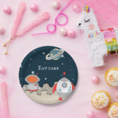 Essen Sie Cake Astronaut und Raketenschiff Space Pappteller (Party)