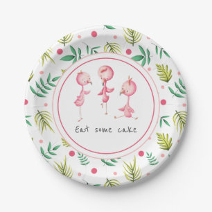 Essen Sie Cake Tropical Flamingo Party Paper Plat Pappteller