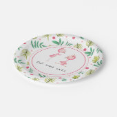 Essen Sie Cake Tropical Floral Flamingo Party Pappteller (Schrägansicht)