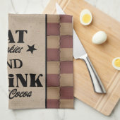 Essen Sie Cookies und trinken Sie warmen Kakao - p Geschirrtuch (Viertel Falte)