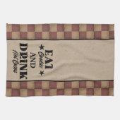 Essen Sie Cookies und trinken Sie warmen Kakao - p Geschirrtuch (Horizontal)