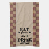 Essen Sie Cookies und trinken Sie warmen Kakao - p Geschirrtuch (Vertikal)