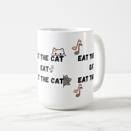 Essen Sie den Cat Funny Kaffeetasse (VorderseiteRechts)