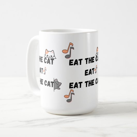Essen Sie den Cat Funny Kaffeetasse (Vorderseite Links)