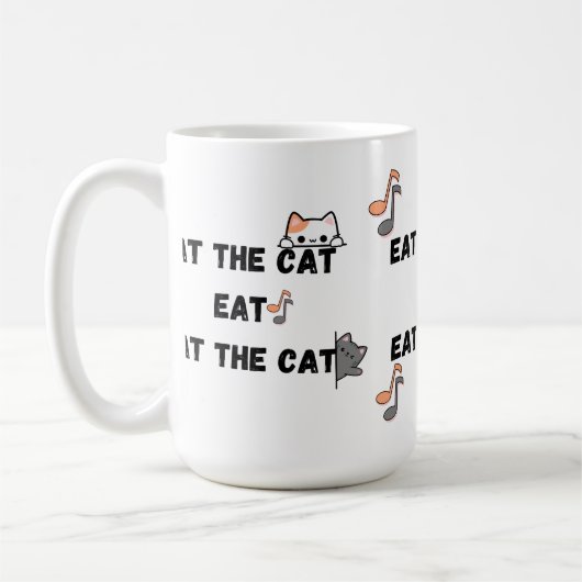 Essen Sie den Cat Funny Kaffeetasse (Links)