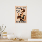 Essen Sie den Kuchen Retro Poster (Küche)