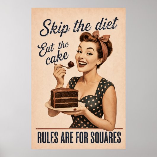 Essen Sie den Kuchen Retro Poster (Vorne)