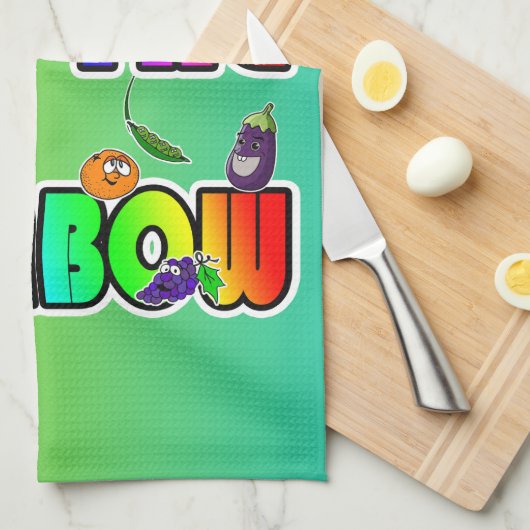 Essen Sie den Regenbogen Geschirrtuch (Viertel Falte)