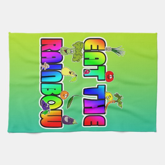 Essen Sie den Regenbogen Geschirrtuch (Horizontal)
