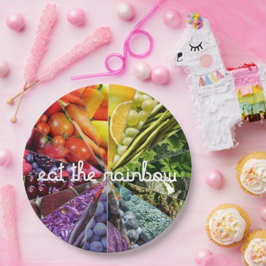 Essen Sie den Regenbogen  Pappteller (Party)