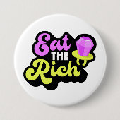 Essen Sie den reichen 90er Jahre Diamantenring-Pop Button (Vorderseite)