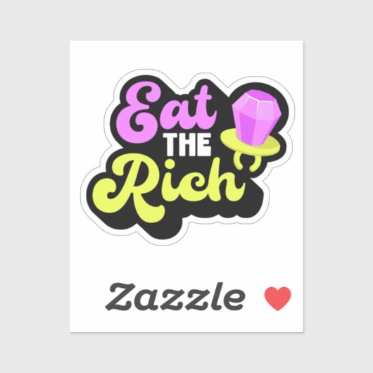 Essen Sie den reichen 90er Jahre Diamond Ring Pop Aufkleber (Blatt)