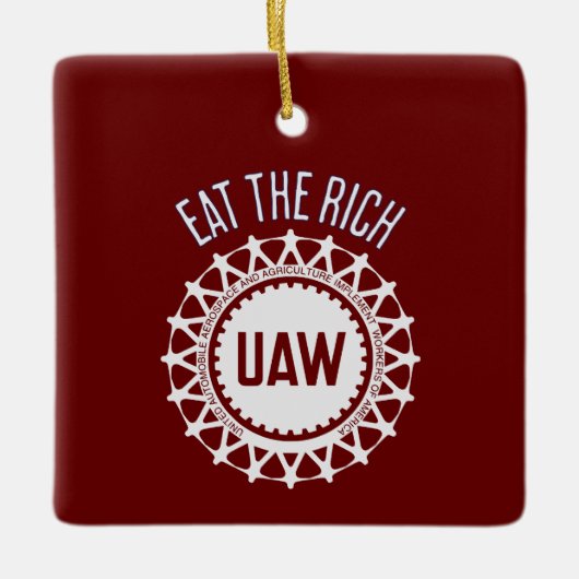 Essen Sie den reichen UAW-Streit Keramikornament (Vorderseite)