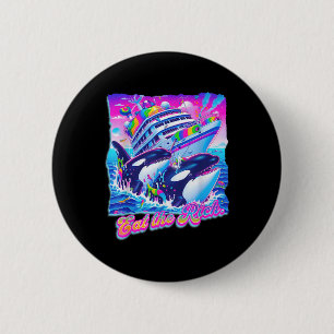 Essen Sie den reichen Wal der 90er Jahre Orca Funn Button