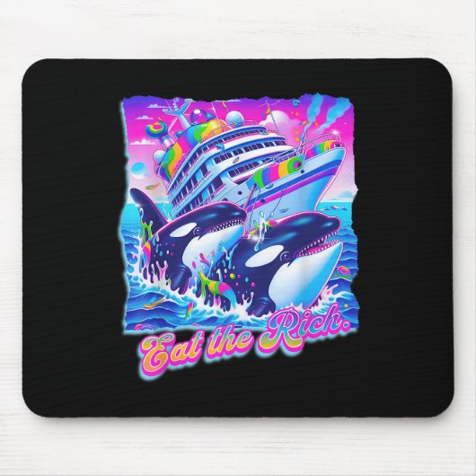 Essen Sie den reichen Wal der 90er Jahre Orca Funn Mousepad (Vorne)