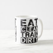 Essen Sie den sauberen schmutzigen Zug Kaffeetasse (VorderseiteRechts)