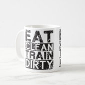 Essen Sie den sauberen schmutzigen Zug Kaffeetasse (Vorderseite Links)