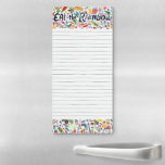 Essen Sie die Einkaufsliste für Regenbogenfeiern Magnetischer Notizblock<br><div class="desc">Machen Sie Ihre Shopping-Listen stilvoll mit diesem maßgeschneiderten Einkaufs- oder Essensplanungs-Notizblock. Fügen Sie Ihrem Anzug einen benutzerdefinierten Text hinzu. Handgezeichnete Zeilen machen es einfach,  auf der Liste zu schreiben,  aber Sie können sie löschen,  wenn Sie möchten. Karo meinen Shop für mehr!</div>