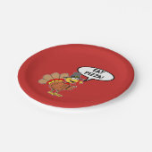 Essen Sie die Pizza-Türkei-Pilger-Hut-Erntedank Pappteller (Schrägansicht)