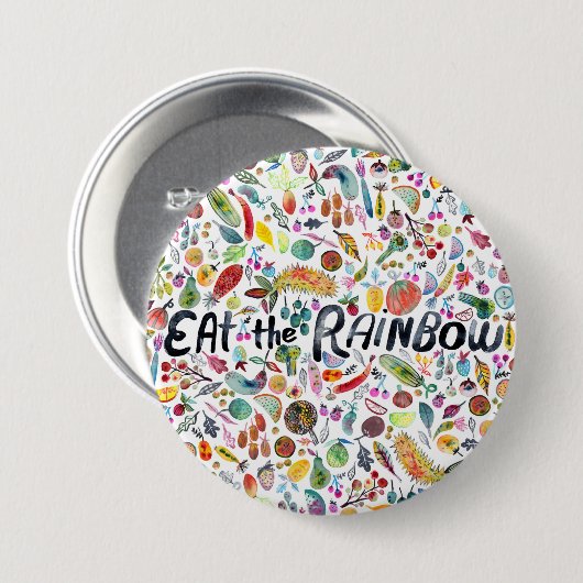 ESSEN SIE DIE RAINBOW farbenfrohe Früchte Veggies  Button (Vorne & Hinten)
