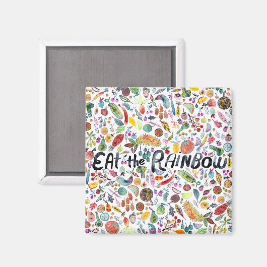 ESSEN SIE DIE RAINBOW farbenfrohe Früchte Veggies  Magnet (Vorderseite/Rückseite)