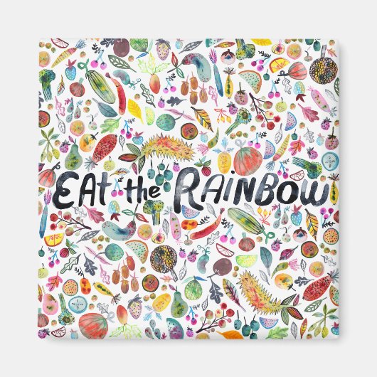 ESSEN SIE DIE RAINBOW farbenfrohe Früchte Veggies Magnet (Vorne)