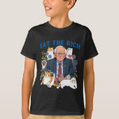 Essen Sie die reiche Bernie Sanders Floral Cat Res T-Shirt (Vorderseite)