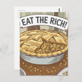 Essen Sie die reiche Kuchen Gold-Münzen Postkarte (Vorne/Hinten)