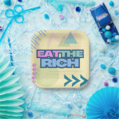 Essen Sie die reichen 90er Jahre Vibe-Teller Pappteller (Party)