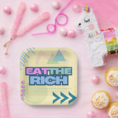 Essen Sie die reichen 90er Jahre Vibe-Teller Pappteller (Party)