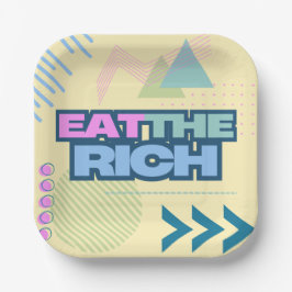Essen Sie die reichen 90er Jahre Vibe-Teller Pappteller