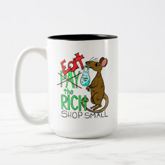 Essen Sie die Reichen - Einkaufen bei kleinen Gesc Zweifarbige Tasse