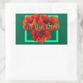 Essen Sie die Reichen mit rot und türkisfarbenem M Rechteckiger Aufkleber (Tasche)