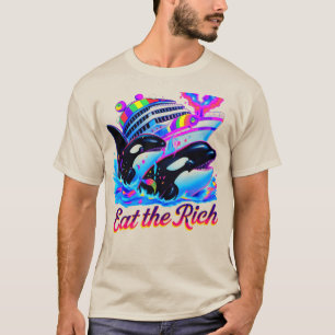 Essen Sie die Rich Whale 90er Jahre Orca Whale Ani T-Shirt