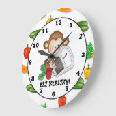 Essen Sie die Uhr des gesunden Affen-Cartoon (Winkel)