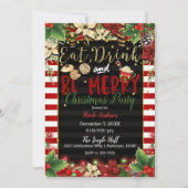 Essen Sie Drink & Be Frohe Weihnachtsfeier Einladung (Vorderseite)