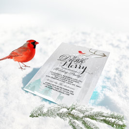 Essen Sie Drink & Be Merry Snow Deer Bird Holiday  Einladung