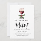Essen Sie Drink & Sei froh Weihnachten Party Einladung (Vorderseite)