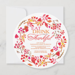 Essen Sie Drink & Seien Sie dankbar Erntedank Dinn Einladung